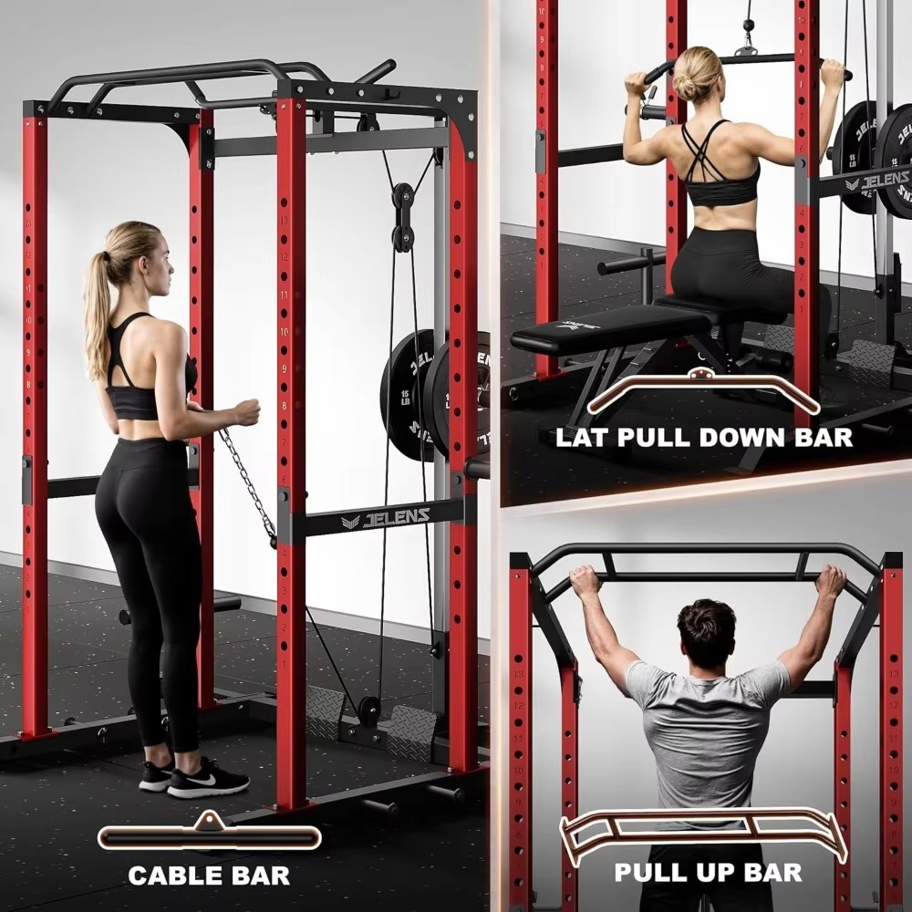 Home Gym Cable - S21 Power Cage Multifunktionsgestell Verstellbares Kabelzugsystem