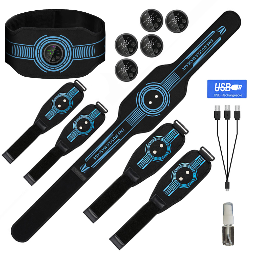 Weight Belt Lifting - USB wiederaufladbarer Bauchmuskeltrainer, Bauchtönungsgürtel, Muskeltoner, Taille,