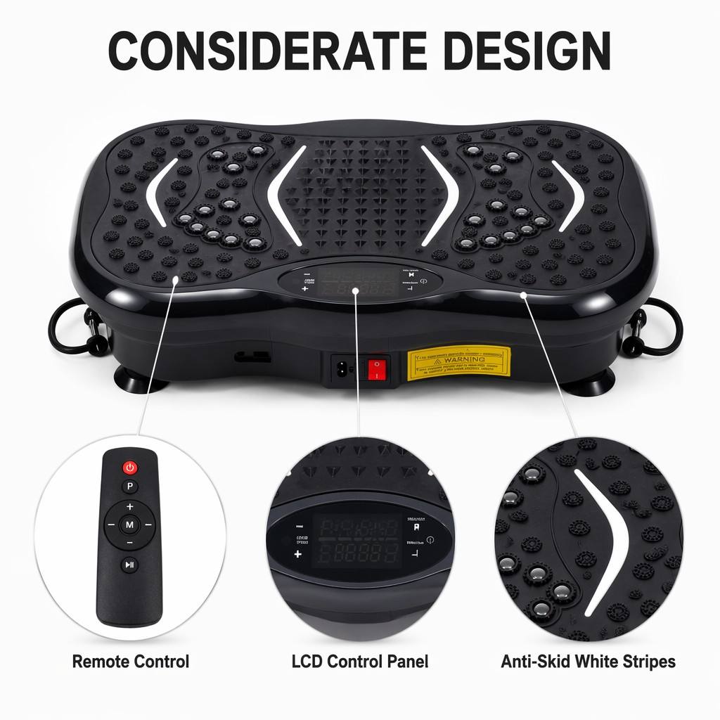 Home Gym Resistance Machine - Professionelle Vibrationsplatte Fitnessgerät mit Widerstandsbändern und